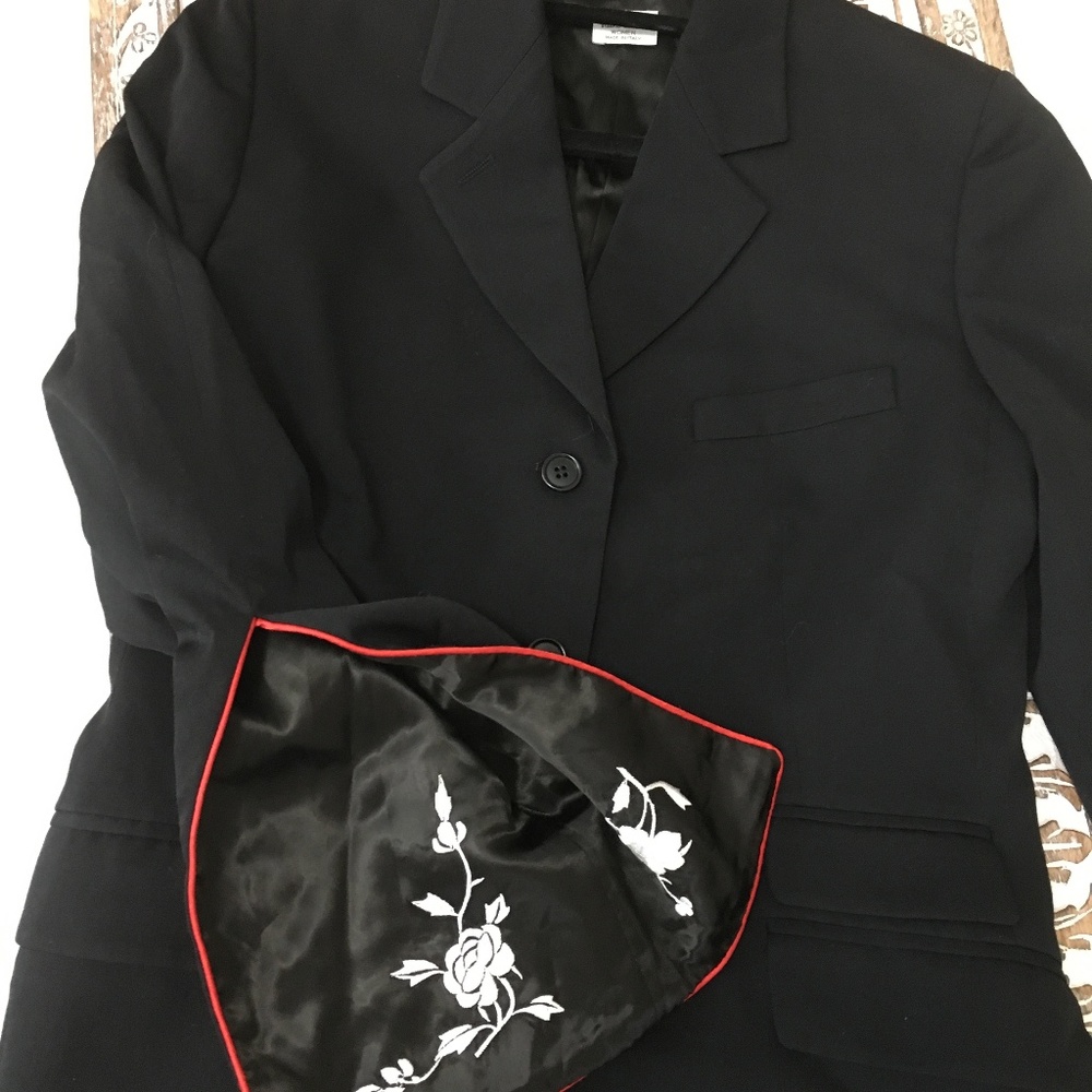 Paul Smith black Blazer slit embroidered sleeves